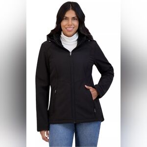 Womens ZeroXposure Black Full Zip FUR Cozy Liner, Stretchy Hooded Jacket 3X